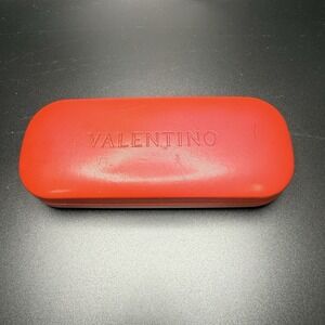 AUTHENTIC VALENTINO DESIGNER RED-ISH HARD SHELL EYE GLASS CASE WOMEN